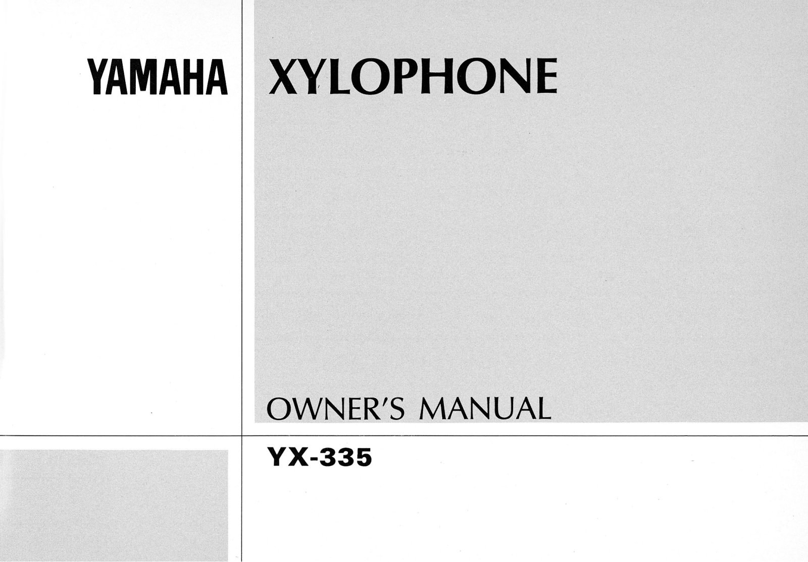 Yamaha YX-335 User Manual