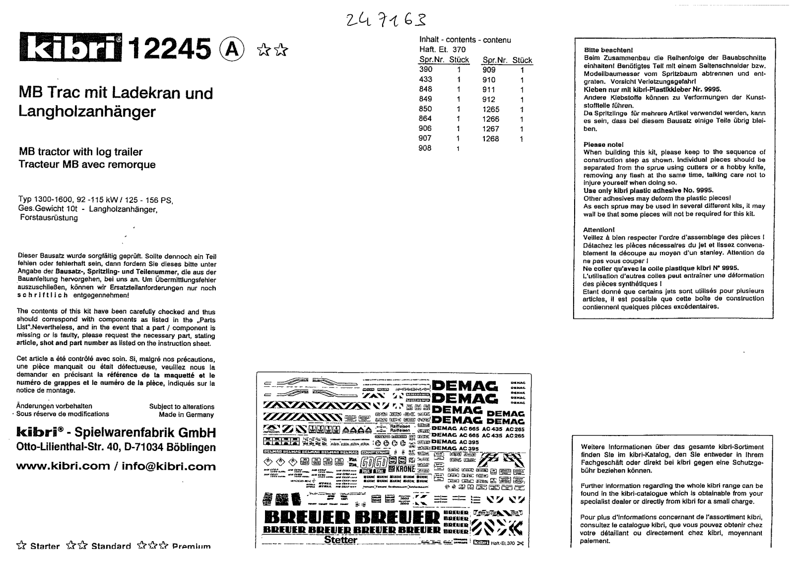 Kibri 12245 User Manual