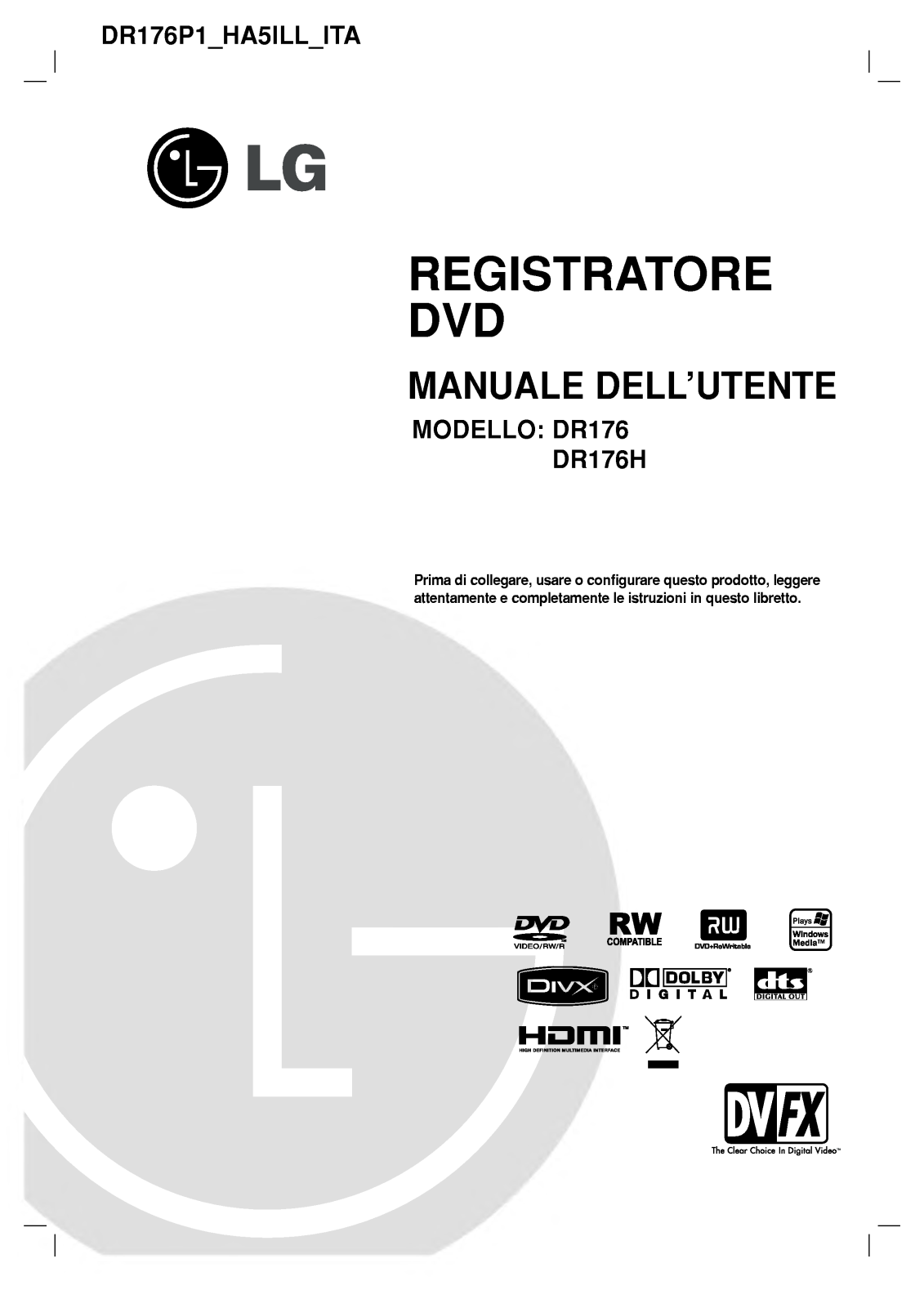 Lg DR176, DR176H User Manual