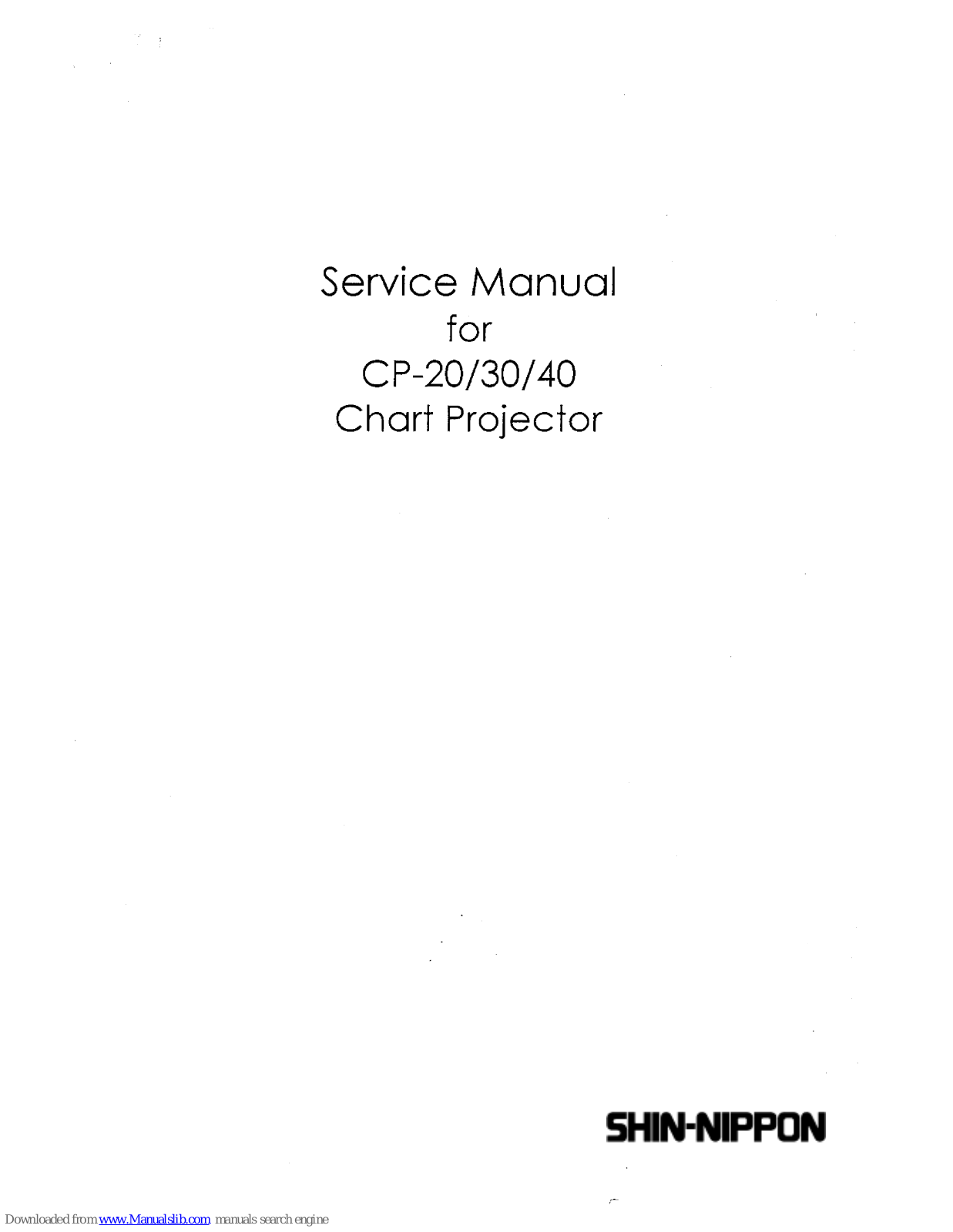 Shin-Nippon CP 20,CP 30,CP40 Service Manual