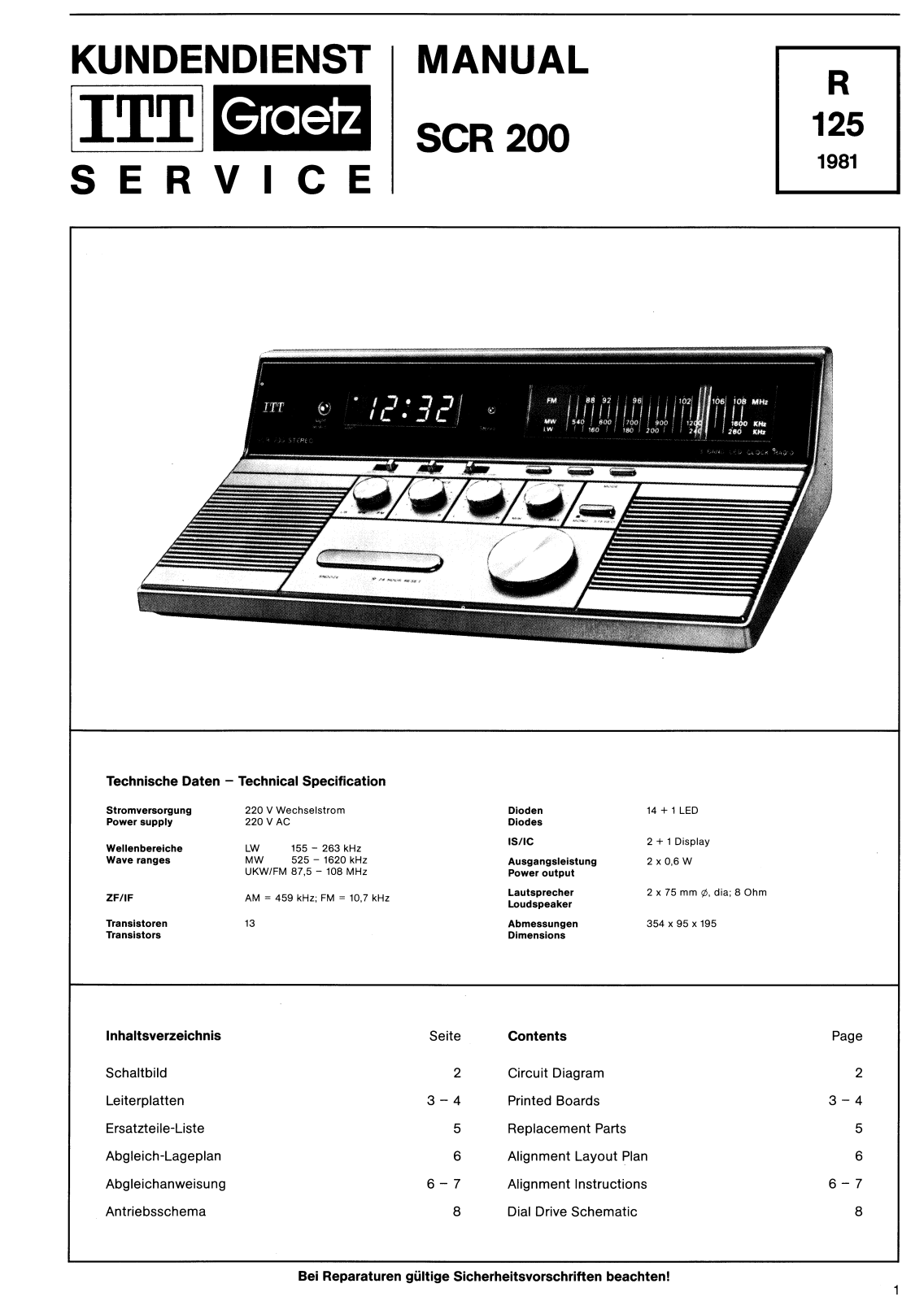 ITT scr 200 Service Manual