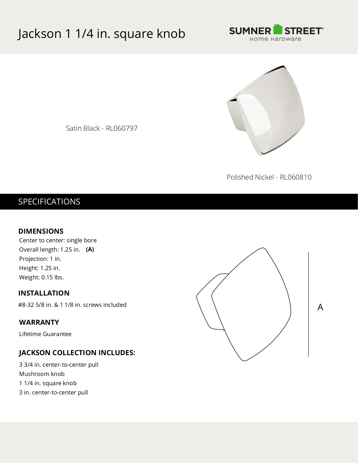 Sumner Street Home Hardware CTHD1050 Specifications - ManualMachine.com