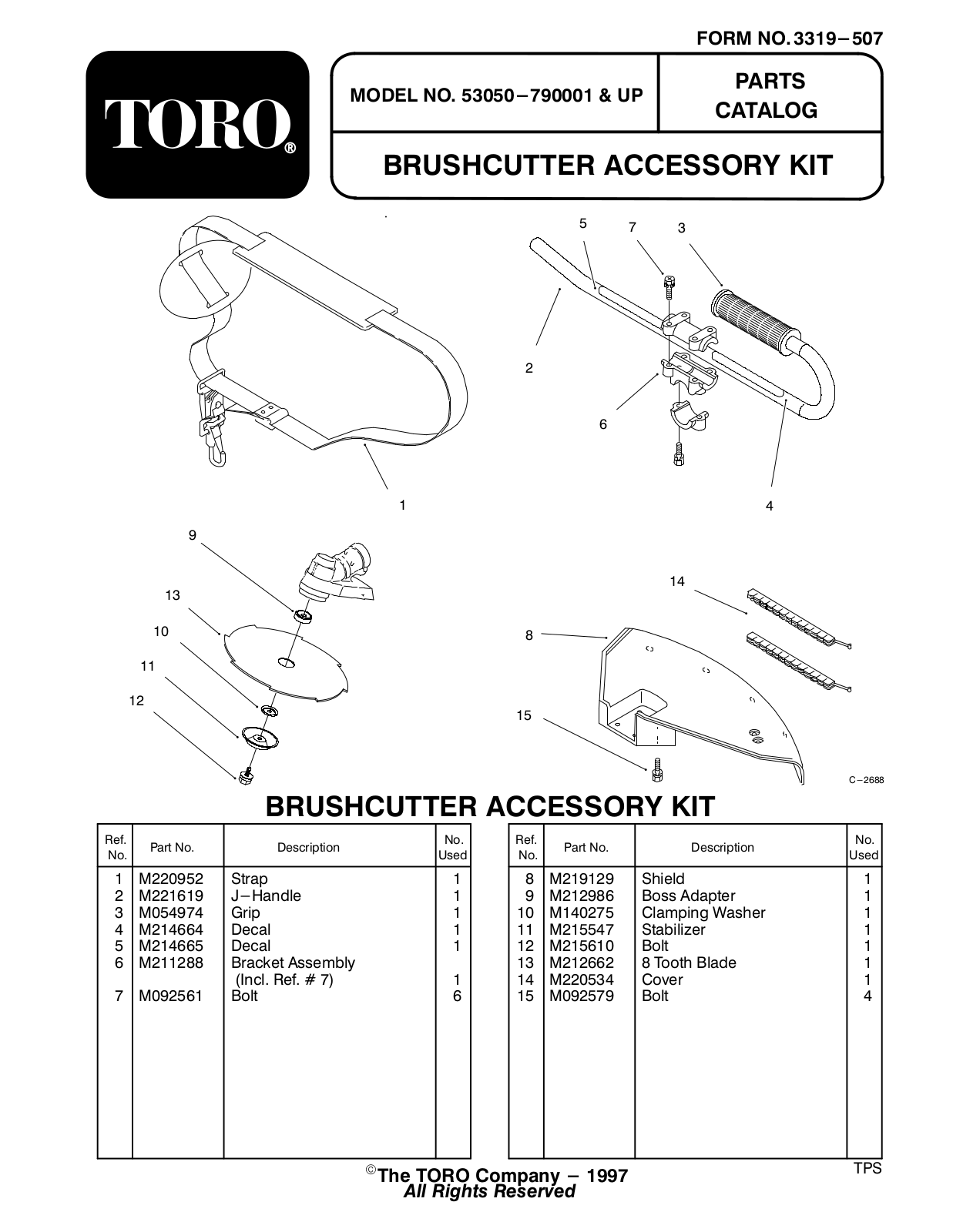 Toro 53050 Parts Catalogue