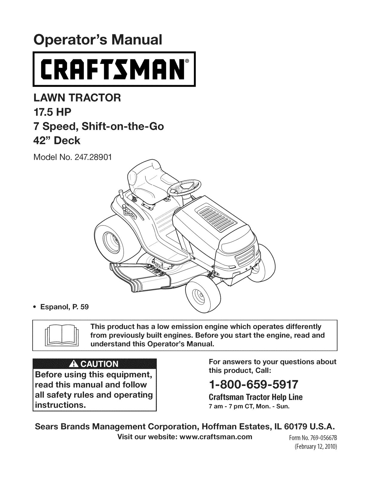 Craftsman 247289010 Owner’s Manual