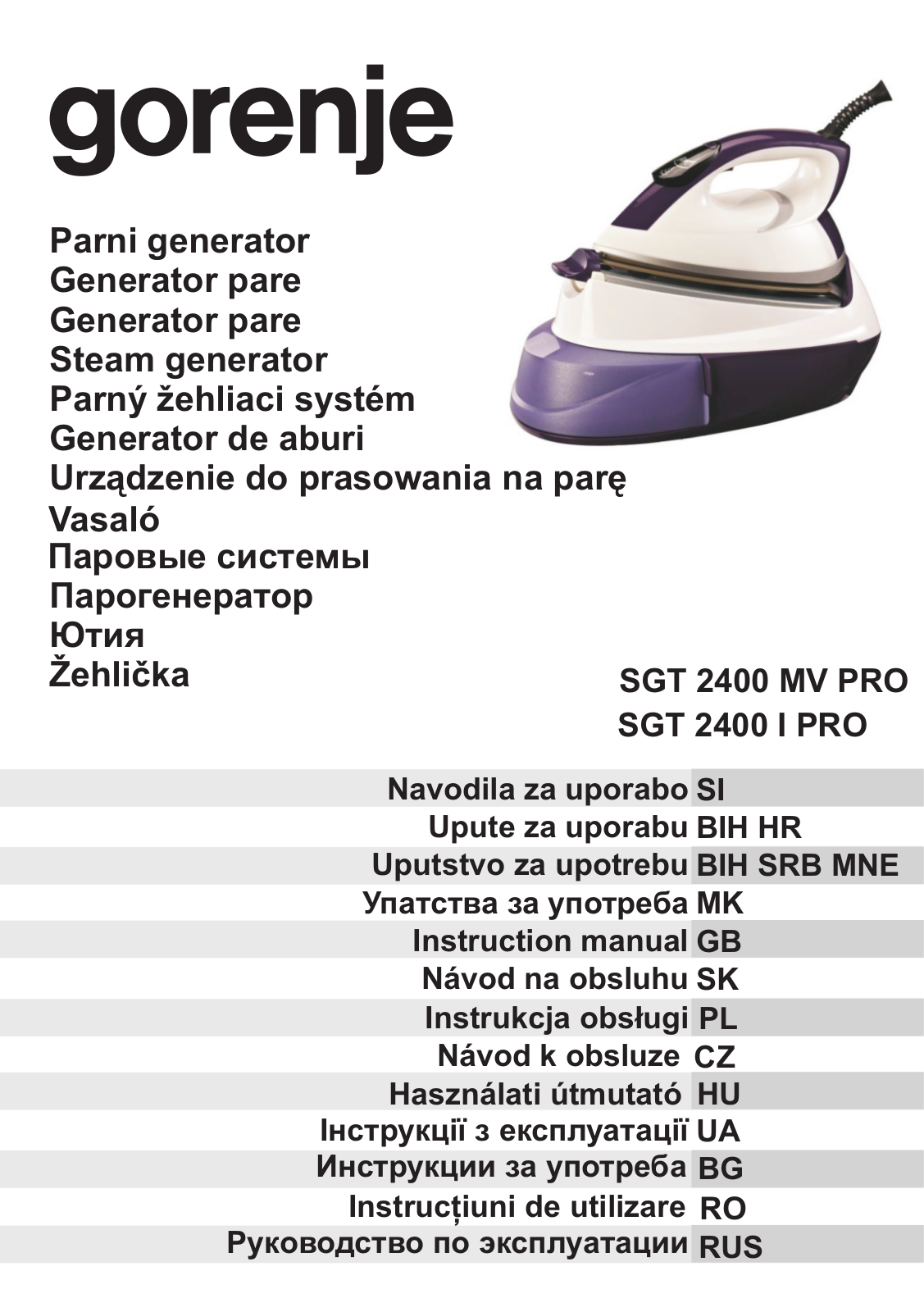 Gorenje SGT2400MVPRO User Manual