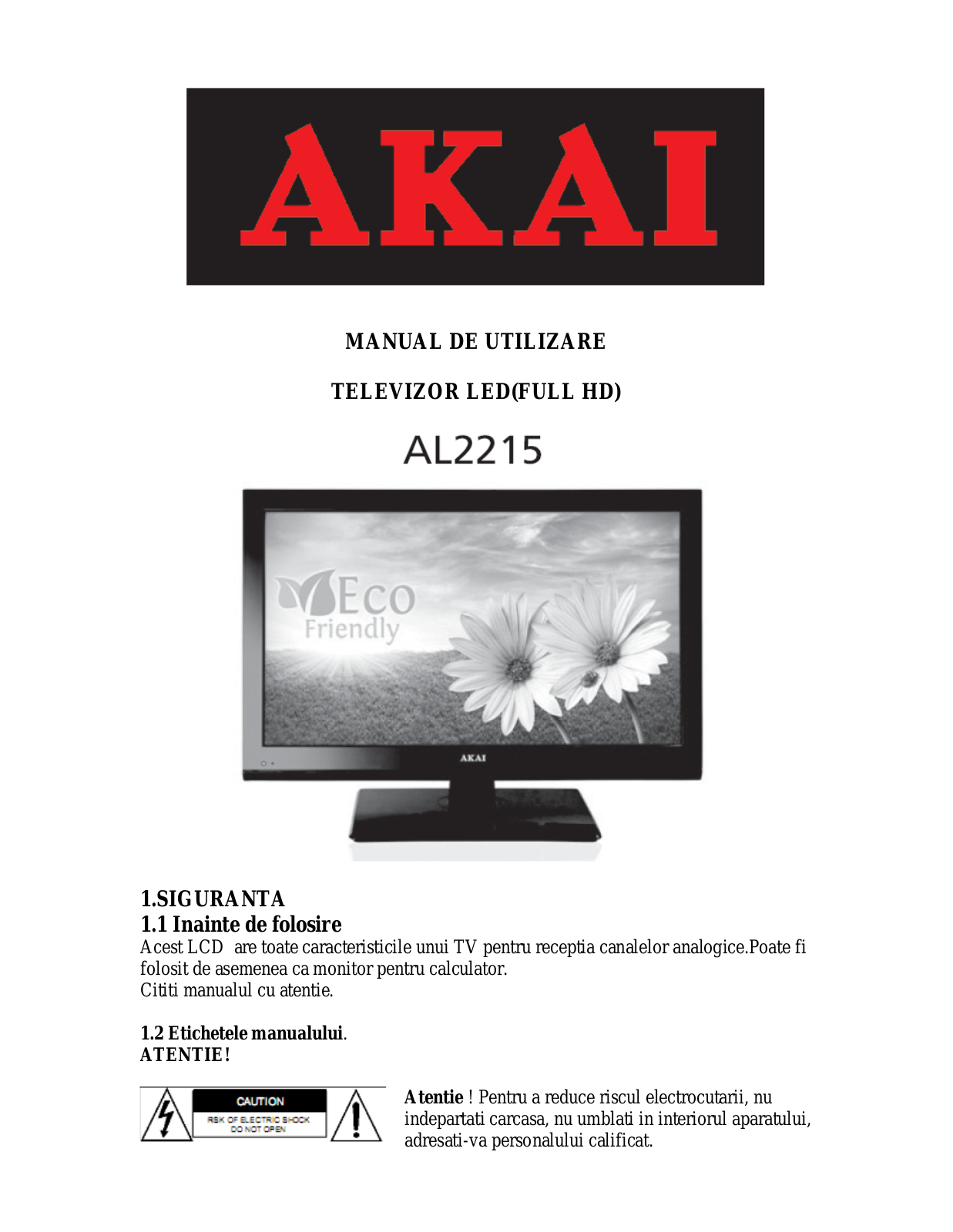 Akai AL2215 User Manual