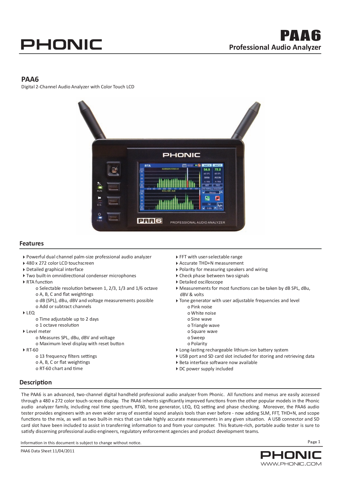 Phonic PAA6 Overview