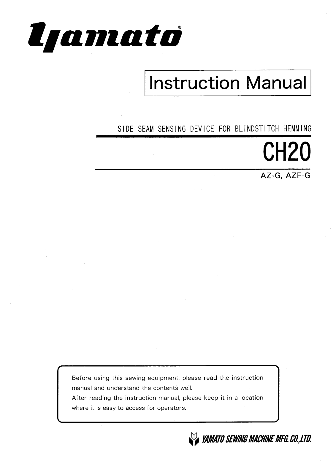 Yamato CH20 User Manual