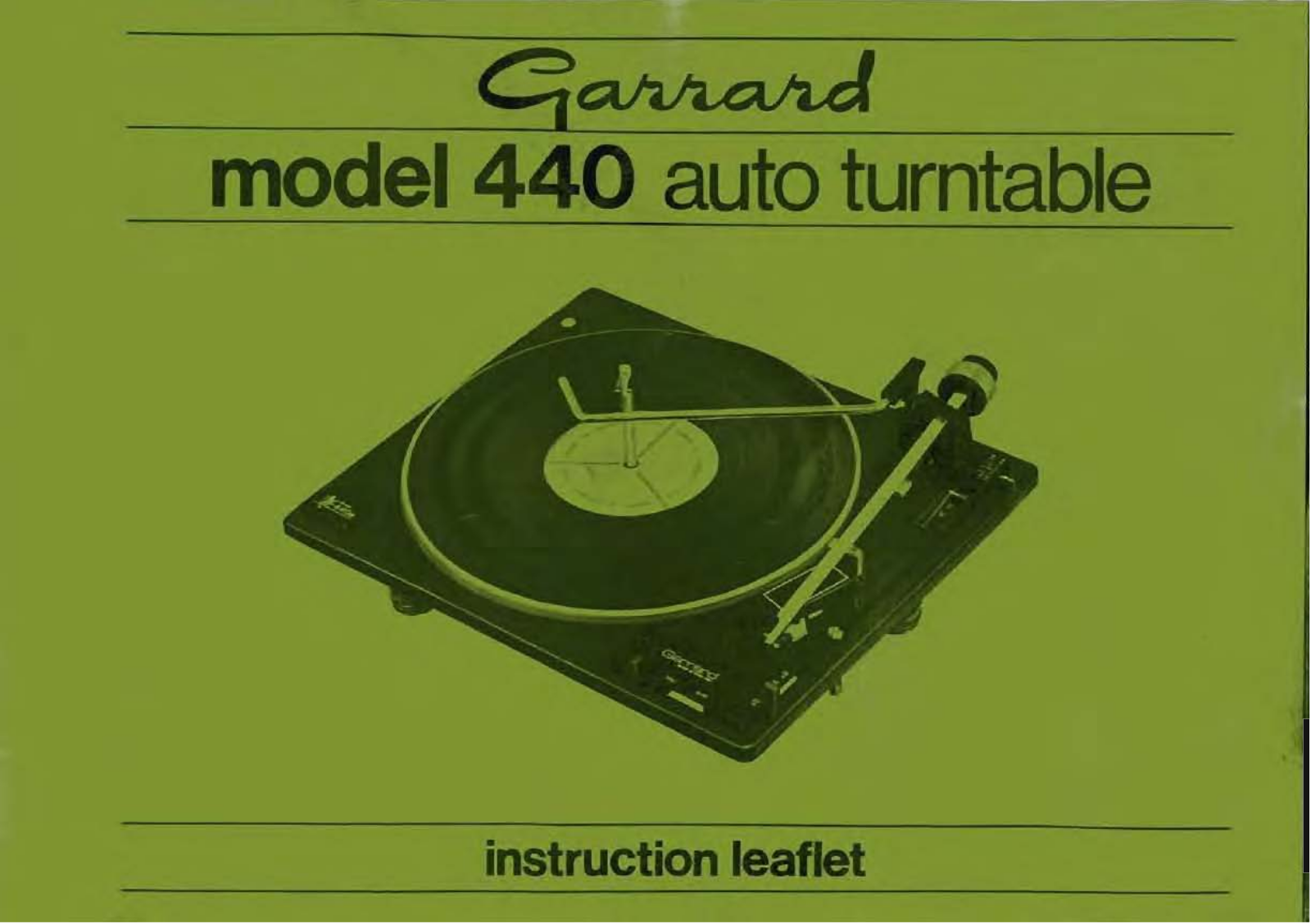 Garrard 440 Owner Manual