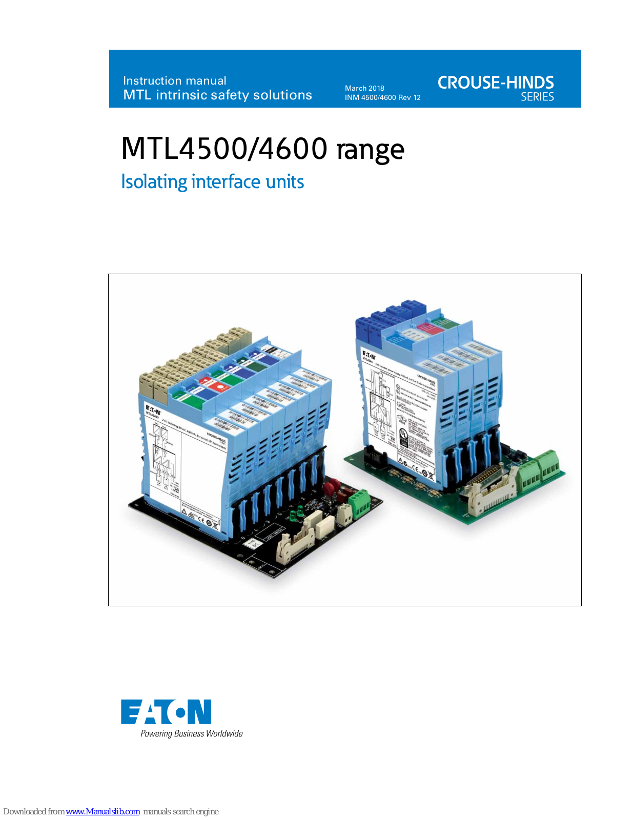 Eaton MTL4500, MTL4504, MTL4600, MTL4501-SR, MTL4510 Instruction Manual