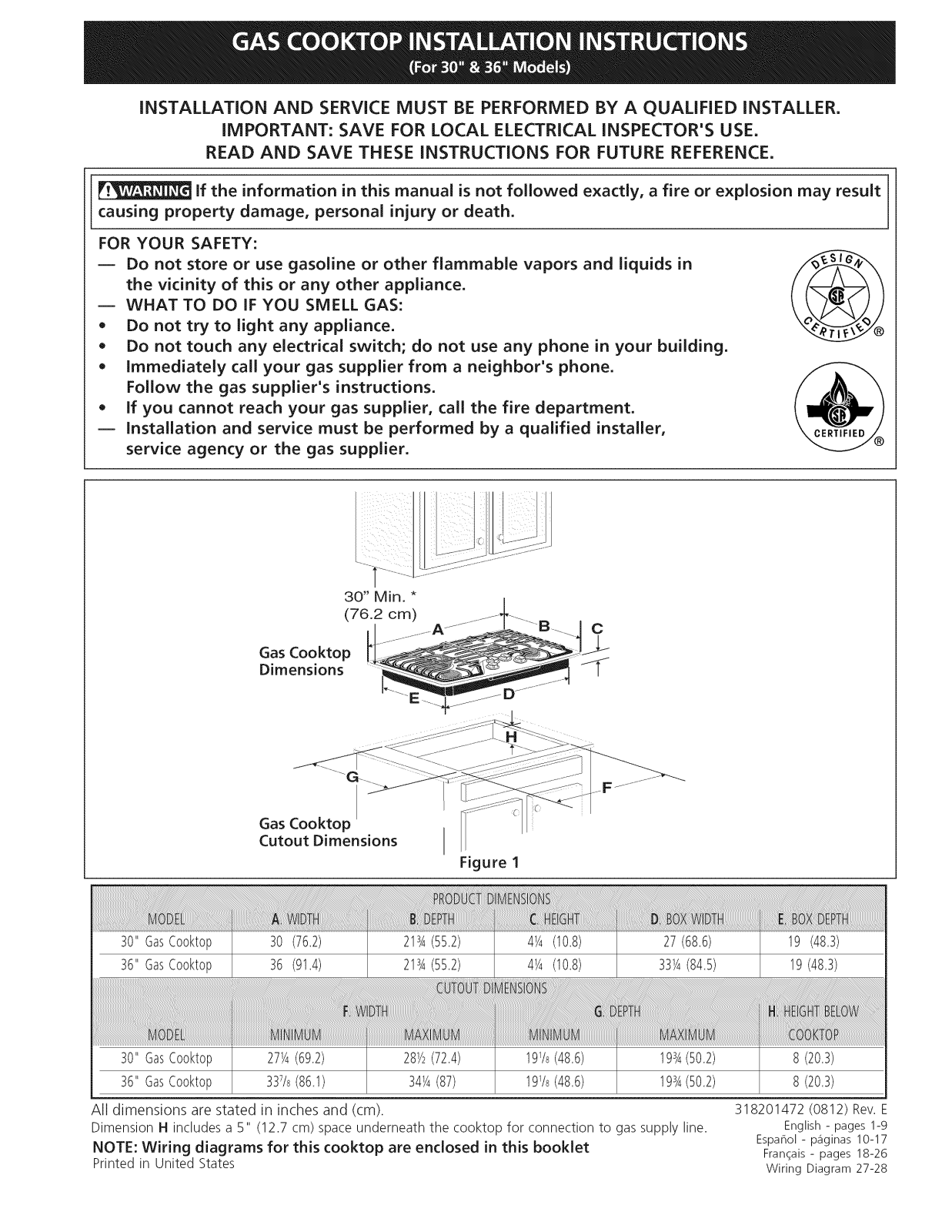Electrolux EW30GC55GB2, EW30GC55GS2, EW30GC55GW2, EW30GC60IS2, EW36GC55GB2 Installation Guide - ManualMachine.com