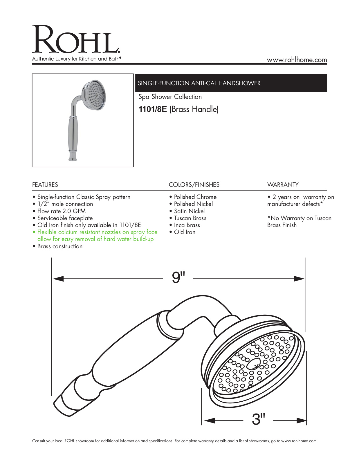 Rohl 11018ETCB User Manual