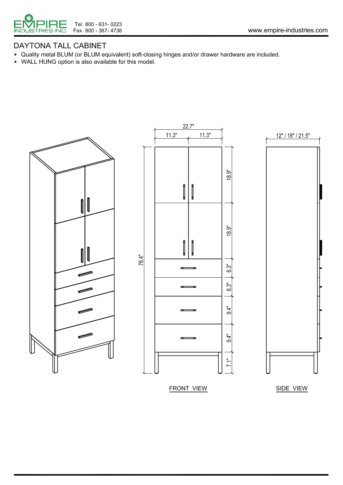 Empire Industries DC1844BGPF Specs