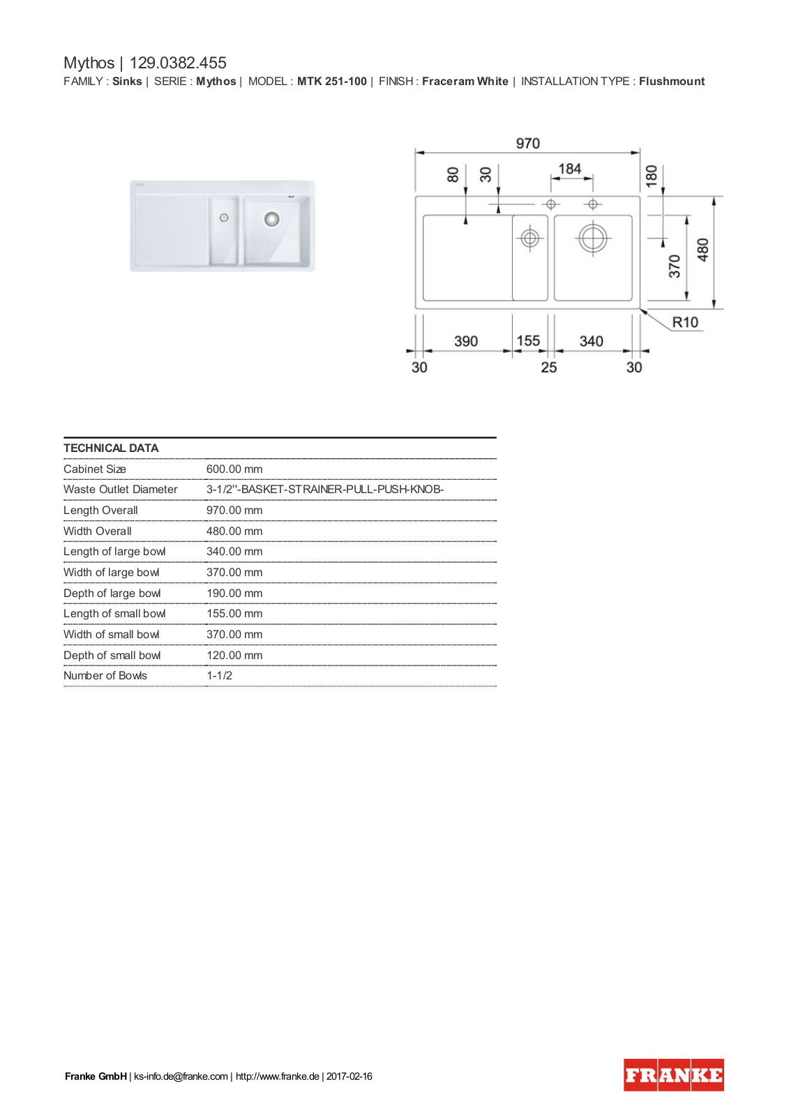 Franke 129.0382.455 Service Manual