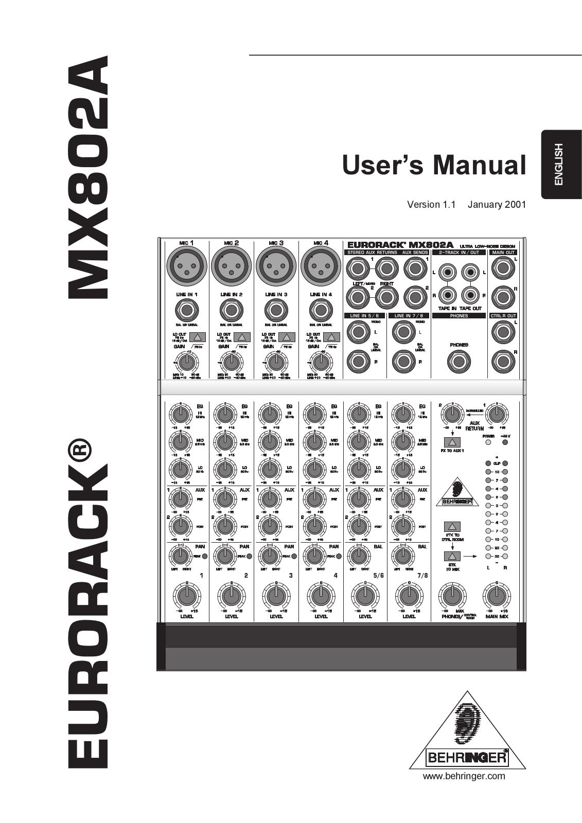 Behringer EURORACK MX802A Manual