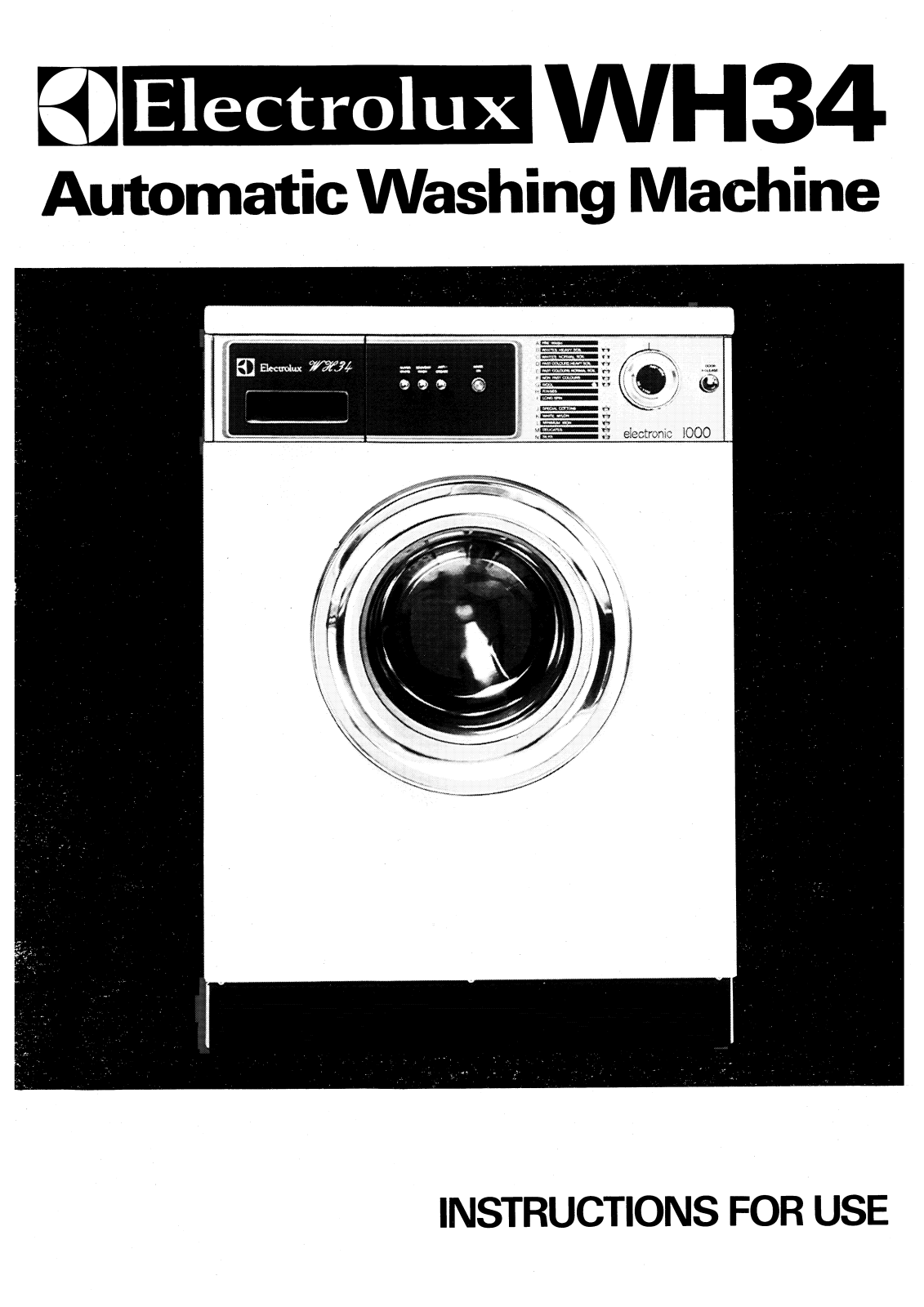 Electrolux WH34 User Manual