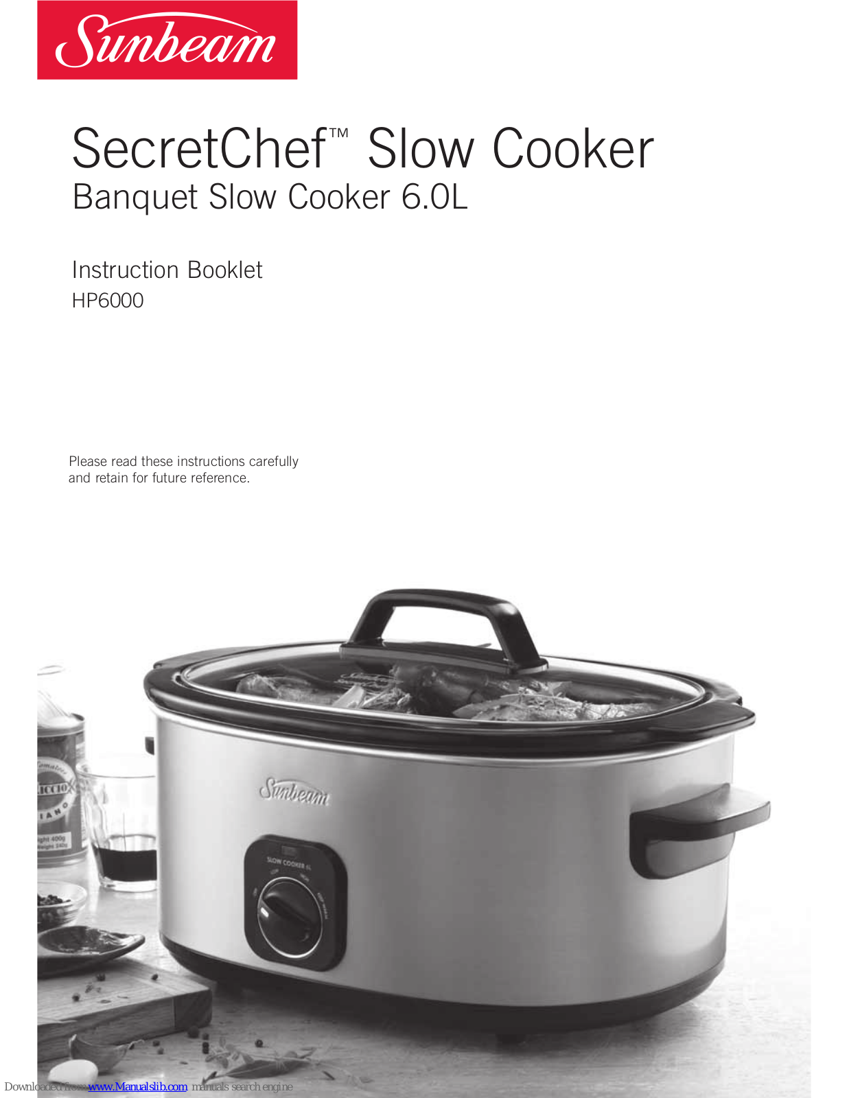 Sunbeam SecretChef HP6000 Instruction Booklet