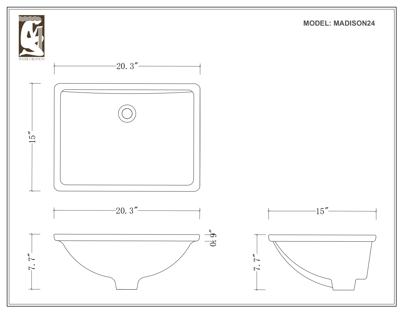 Water Creation MADISON24WBF, MADISON24WF, MADISON24WB, MADISON24GBF, MADISON24GF User Manual