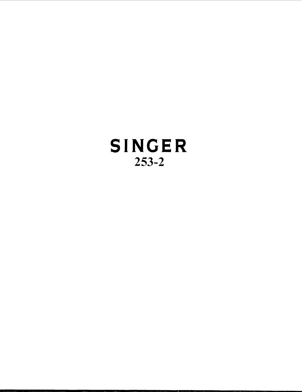 Singer 253-2 Parts List