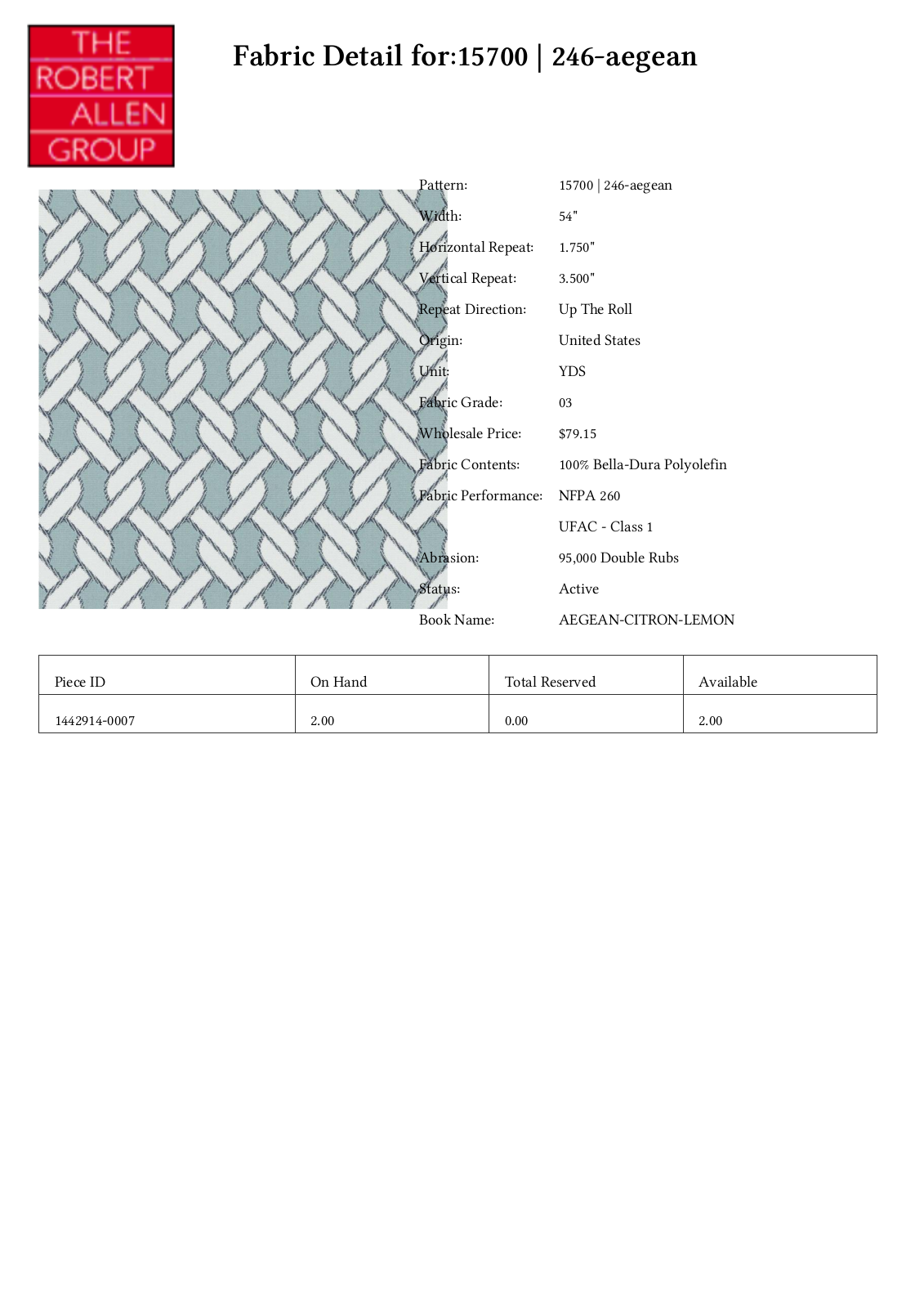 Duralee CRAL4956 Specifications - ManualMachine.com