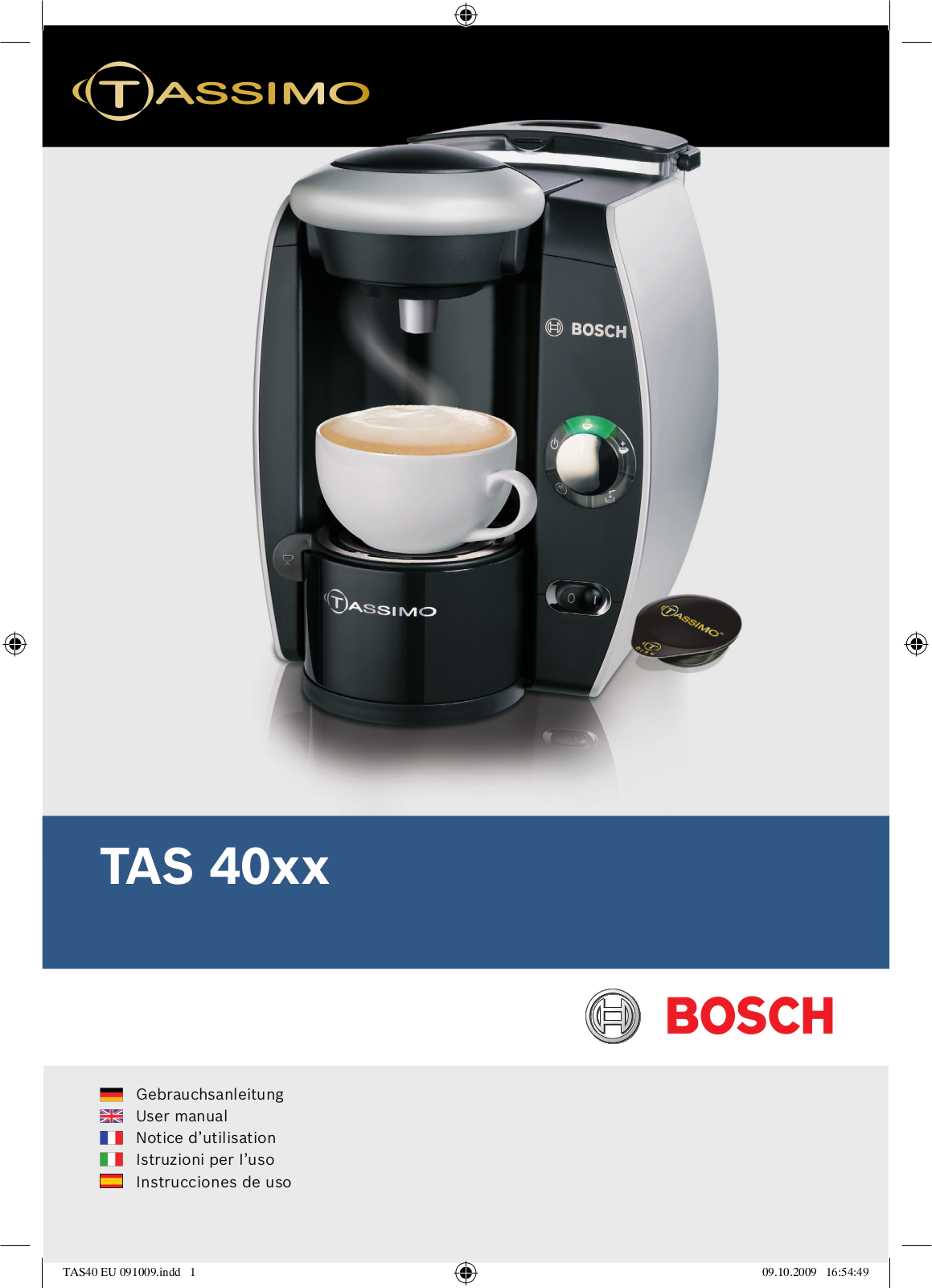 BOSCH TAS 4011 MILKA, TAS 4013, TAS4014 User Manual