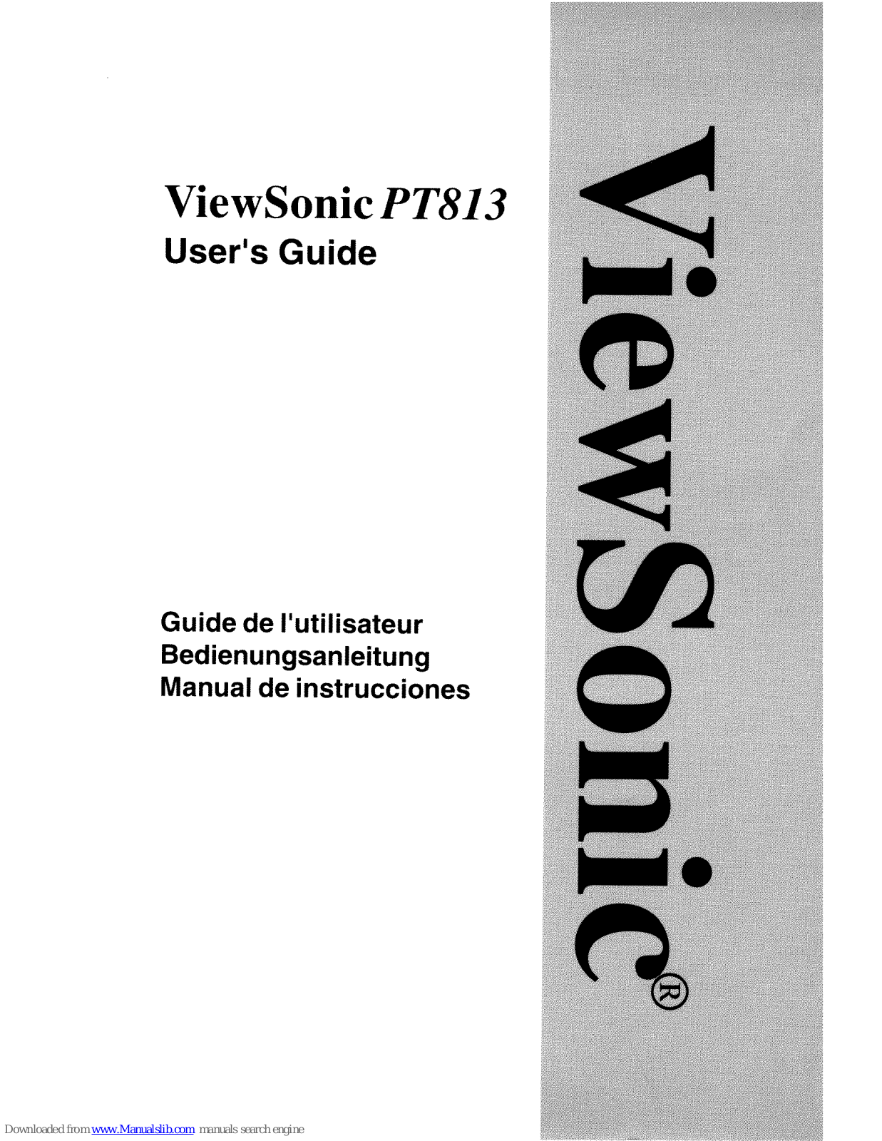 ViewSonic PT813 User Manual