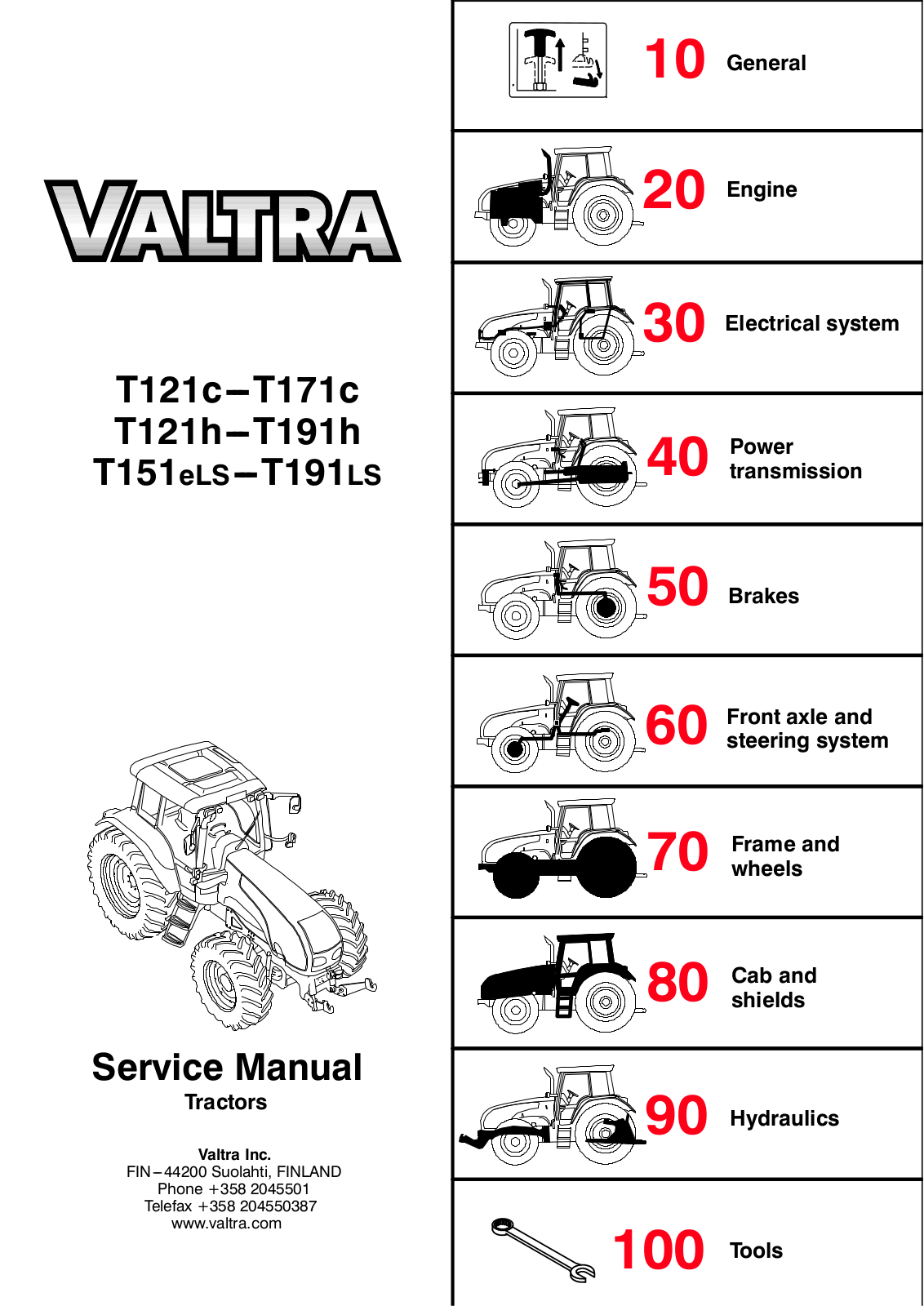 Valtra T121c, T171c, T121, T191h, T151eLS Service Manual