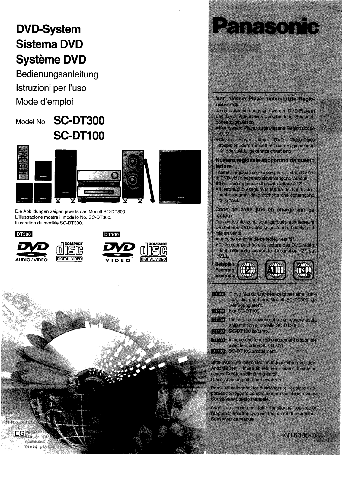 PANASONIC SC-DT100 User Manual