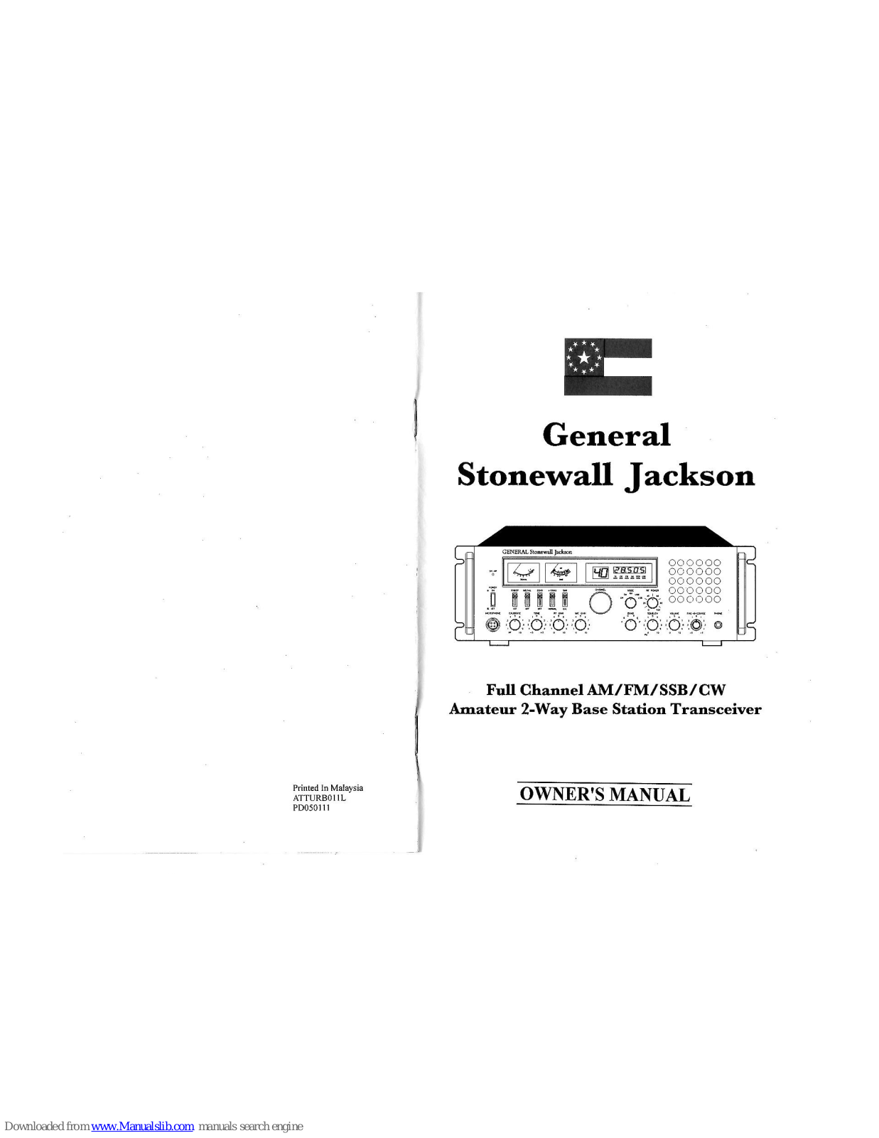 General Stonewall Jackson Owner's Manual