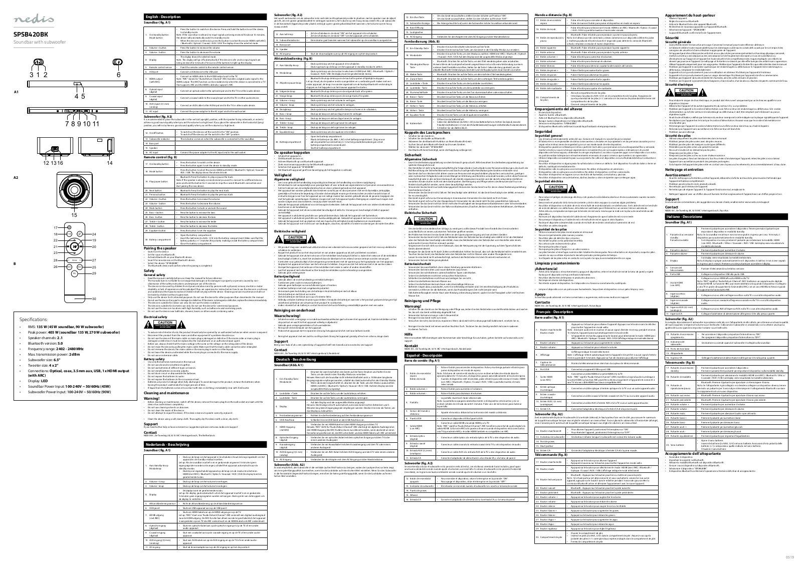 nedis SPSB420BK User Manual