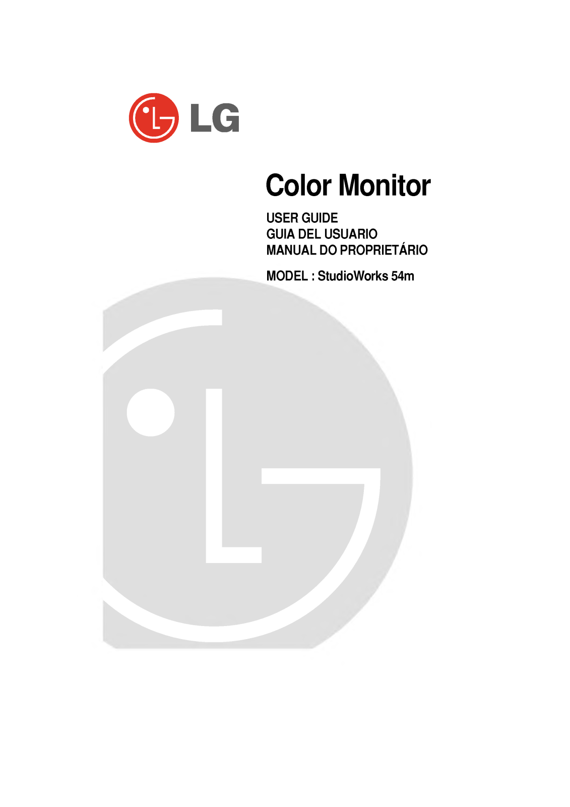 Lg STUDIOWORKS 54M User Manual