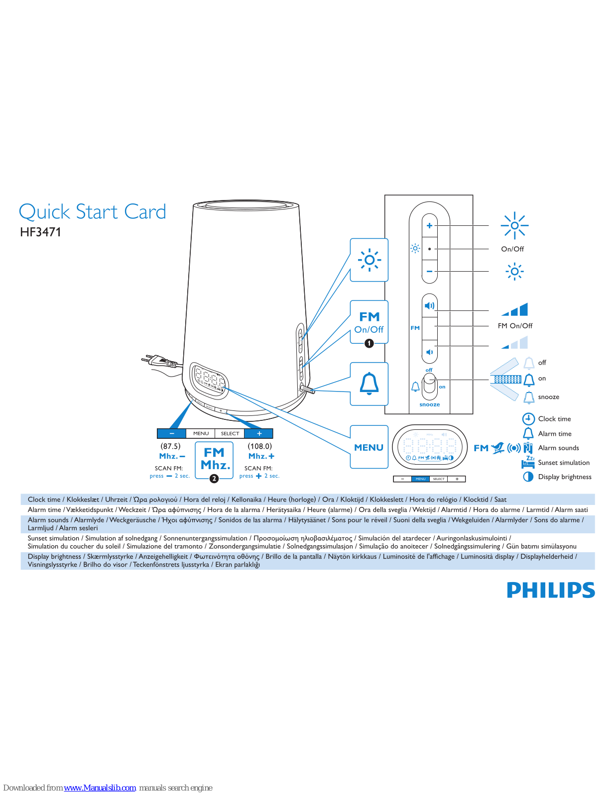 Philips HF3471/01, HF3471/60, HF3471 Quick Start Card