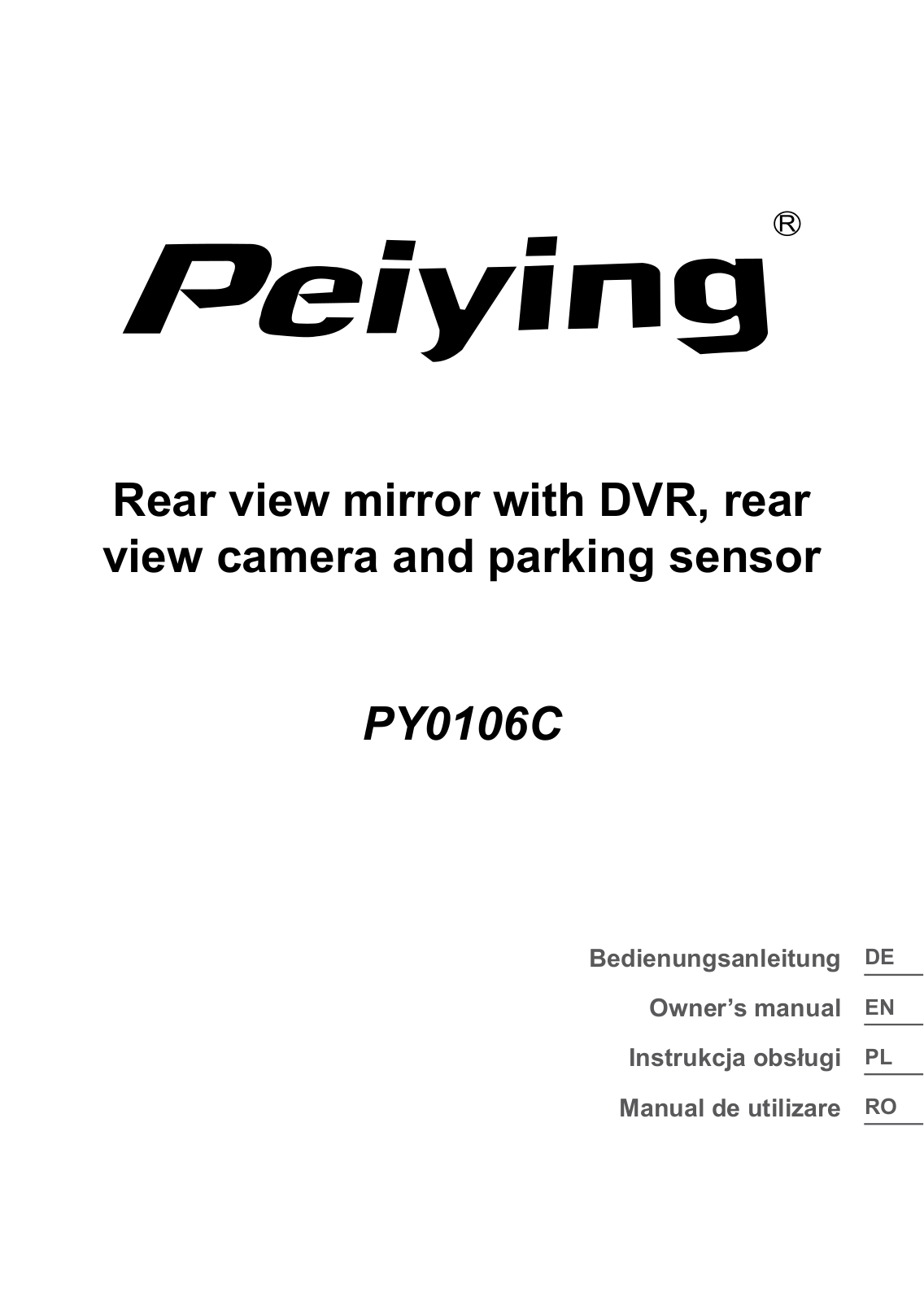 Peiying PY0106C, PY0106 Owner's Manual