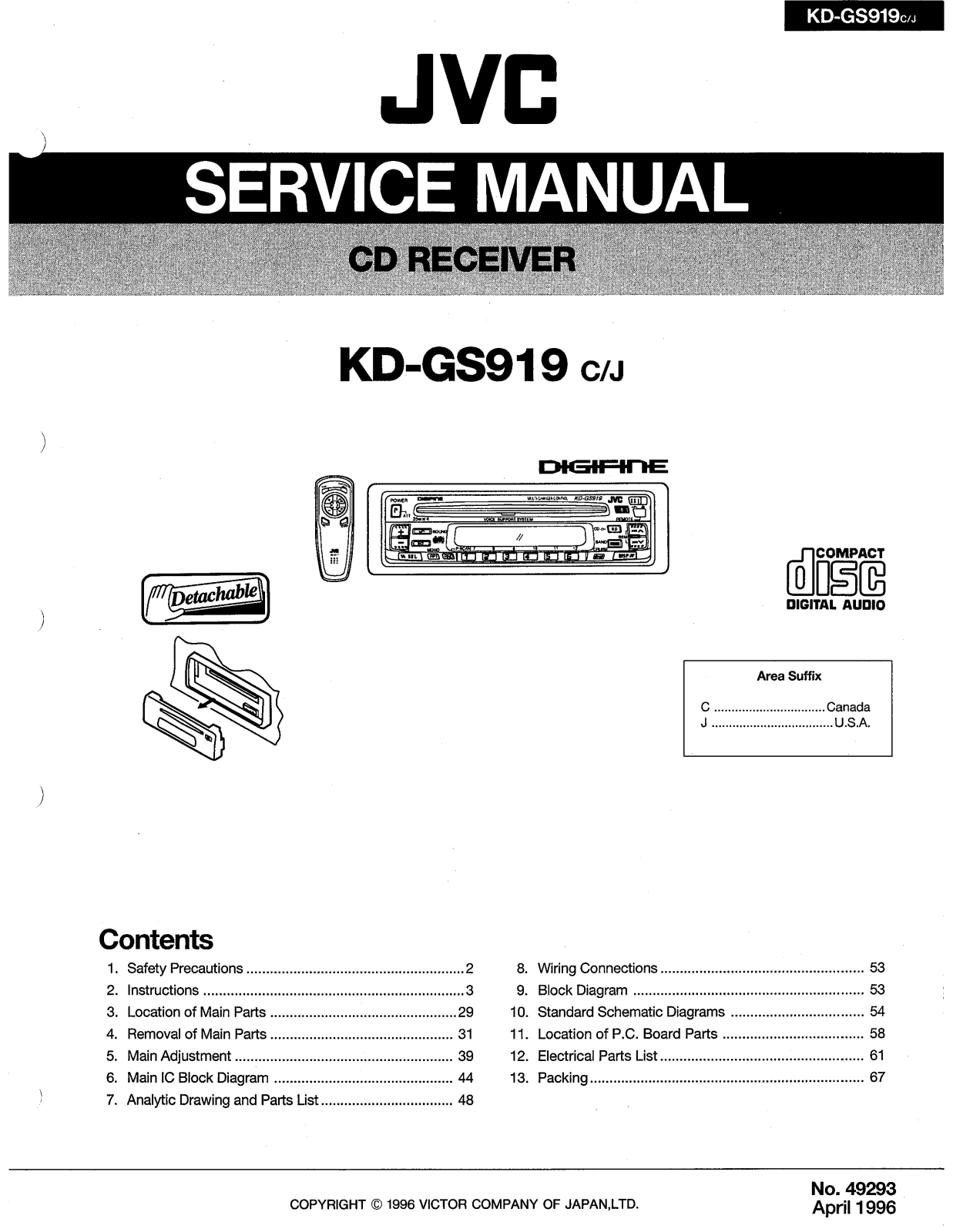 JVC KDGS-919 Service manual