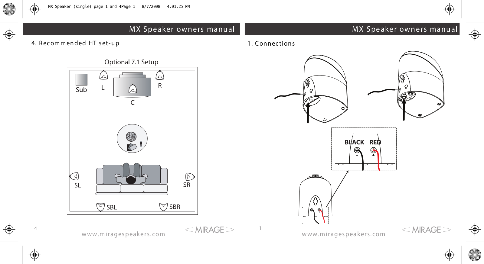 Mirage MX Owner's Manual