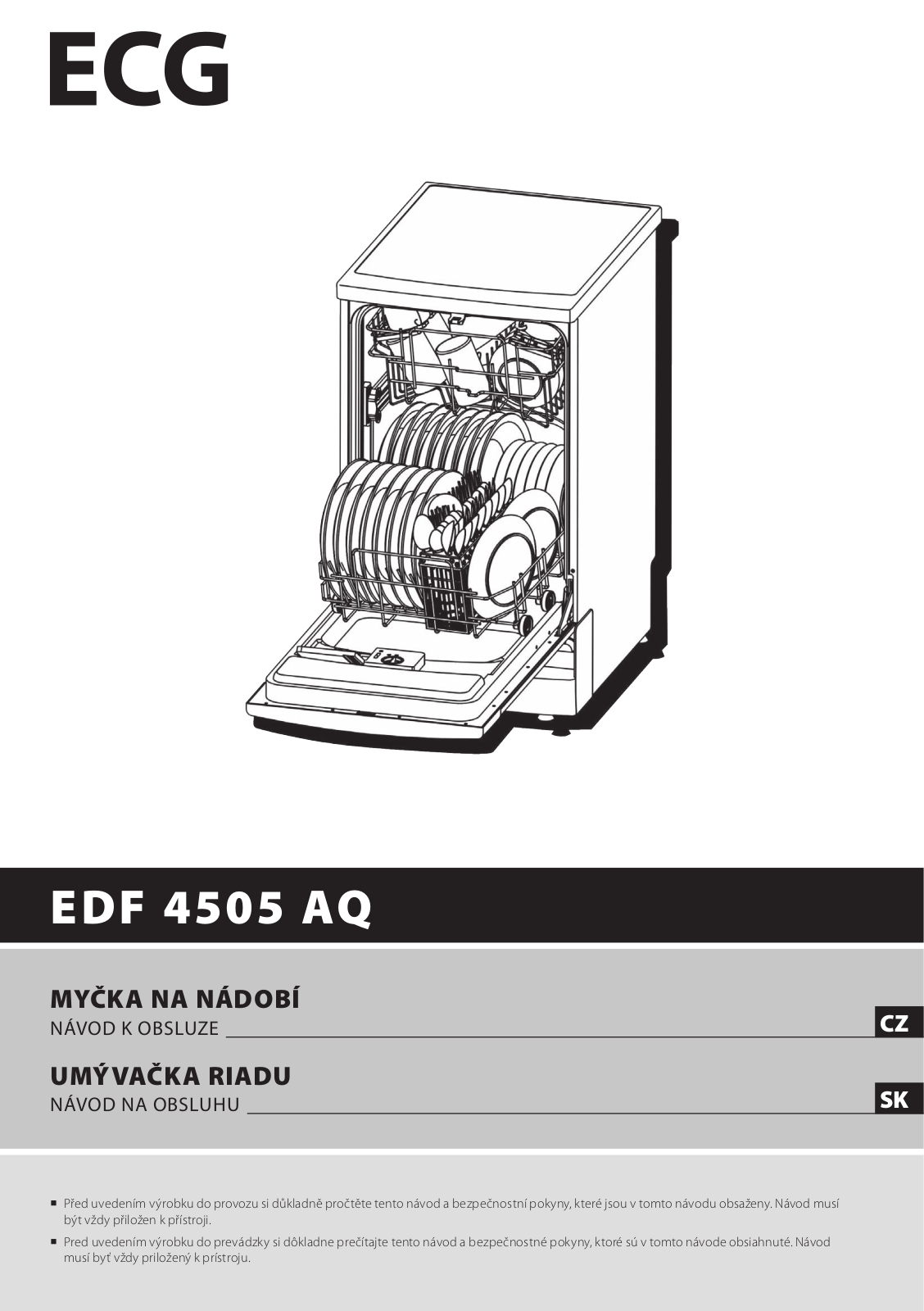 ECG EDF 4505 AQ User Manual