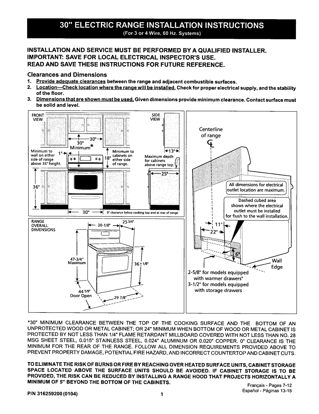 Frigidaire FEF326ABA, FEF326ABB, FEF366ABA, FEF366ABD, GLEF396ASA Installation Guide - ManualMachine.com