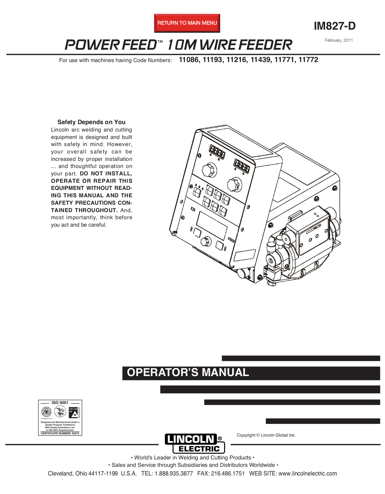 Lincoln Electric IM827-D User Manual