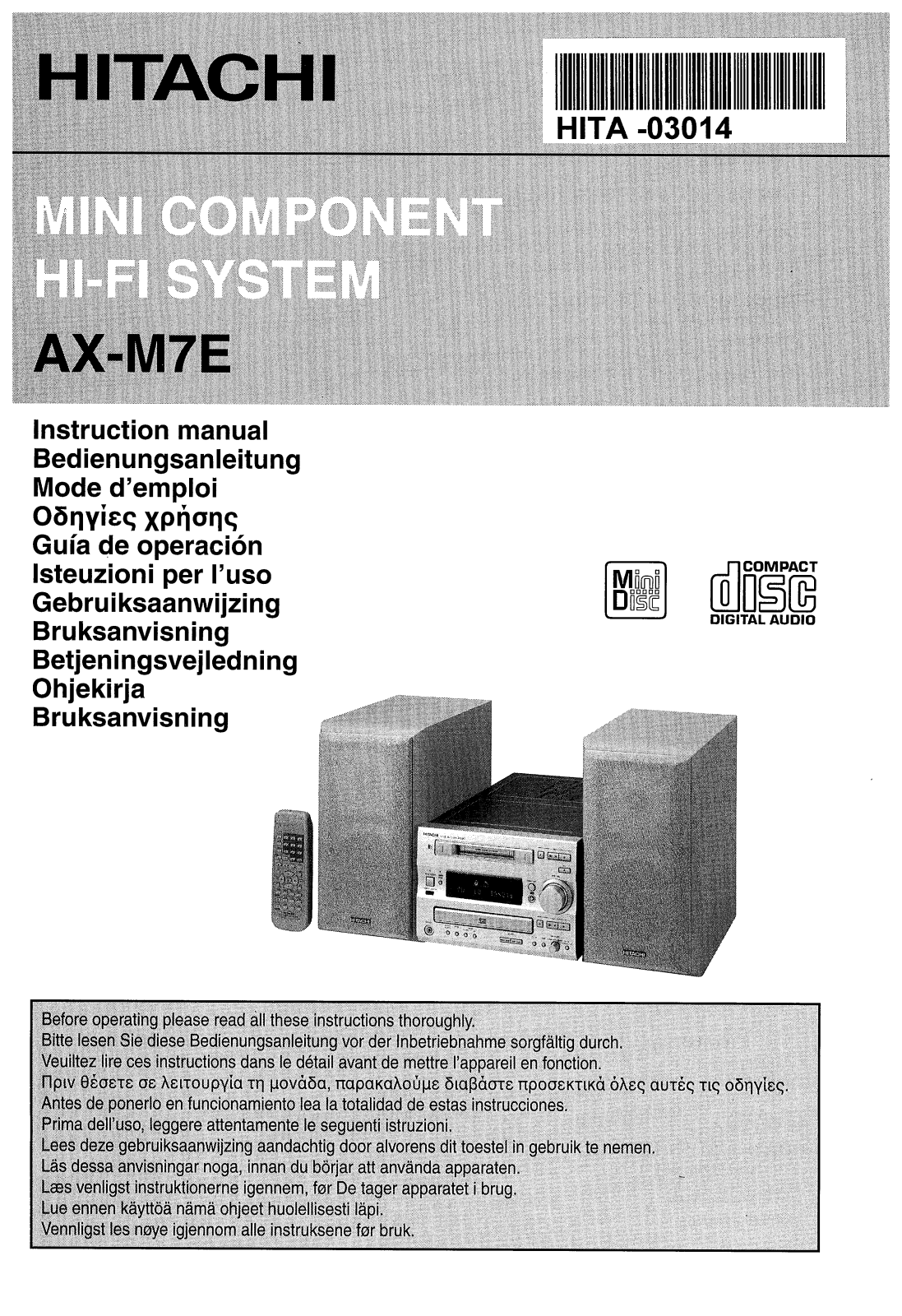 Hitachi AXM7E User Manual