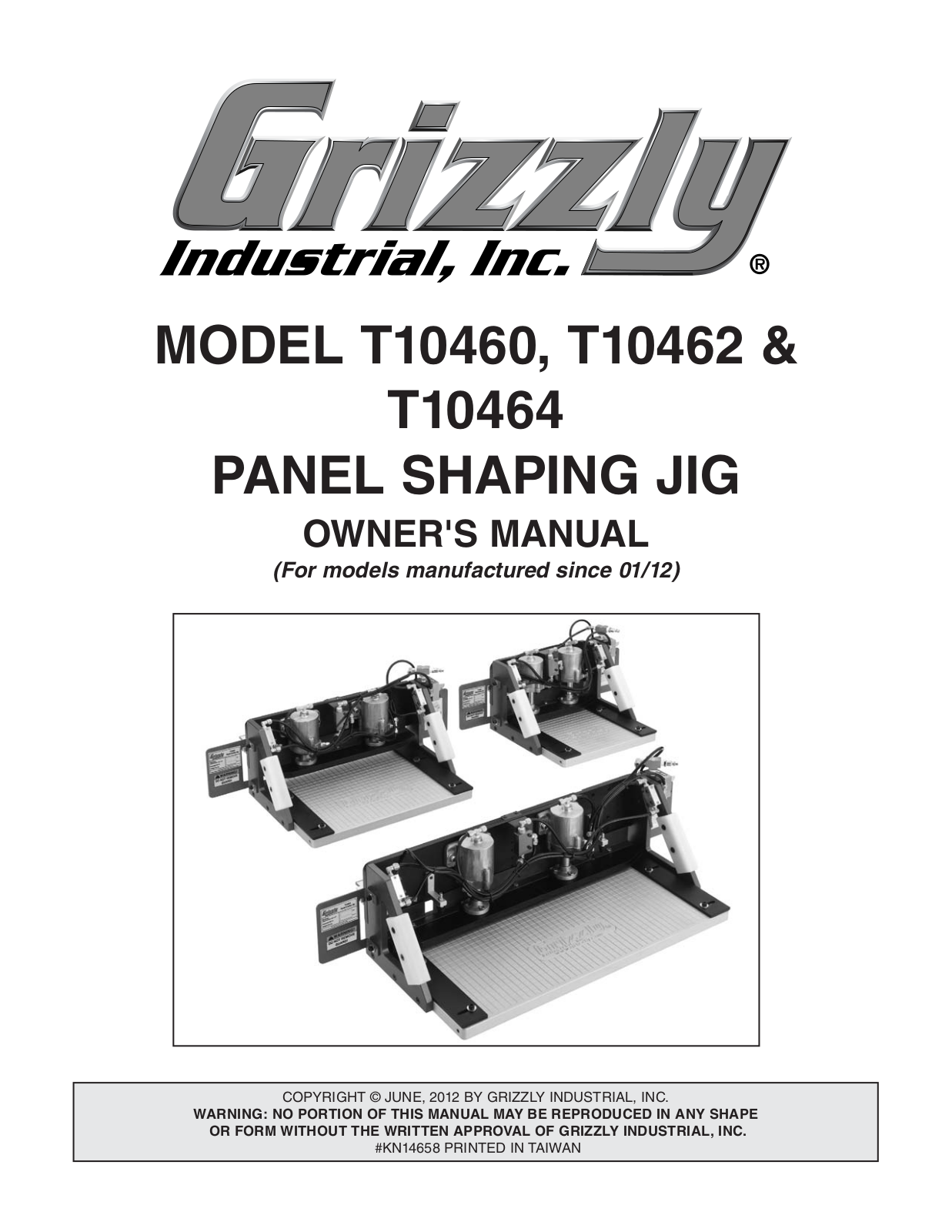 Grizzly T10460 User Manual