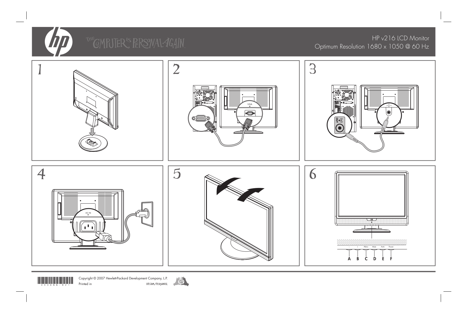 Compaq V216 Setup Poster