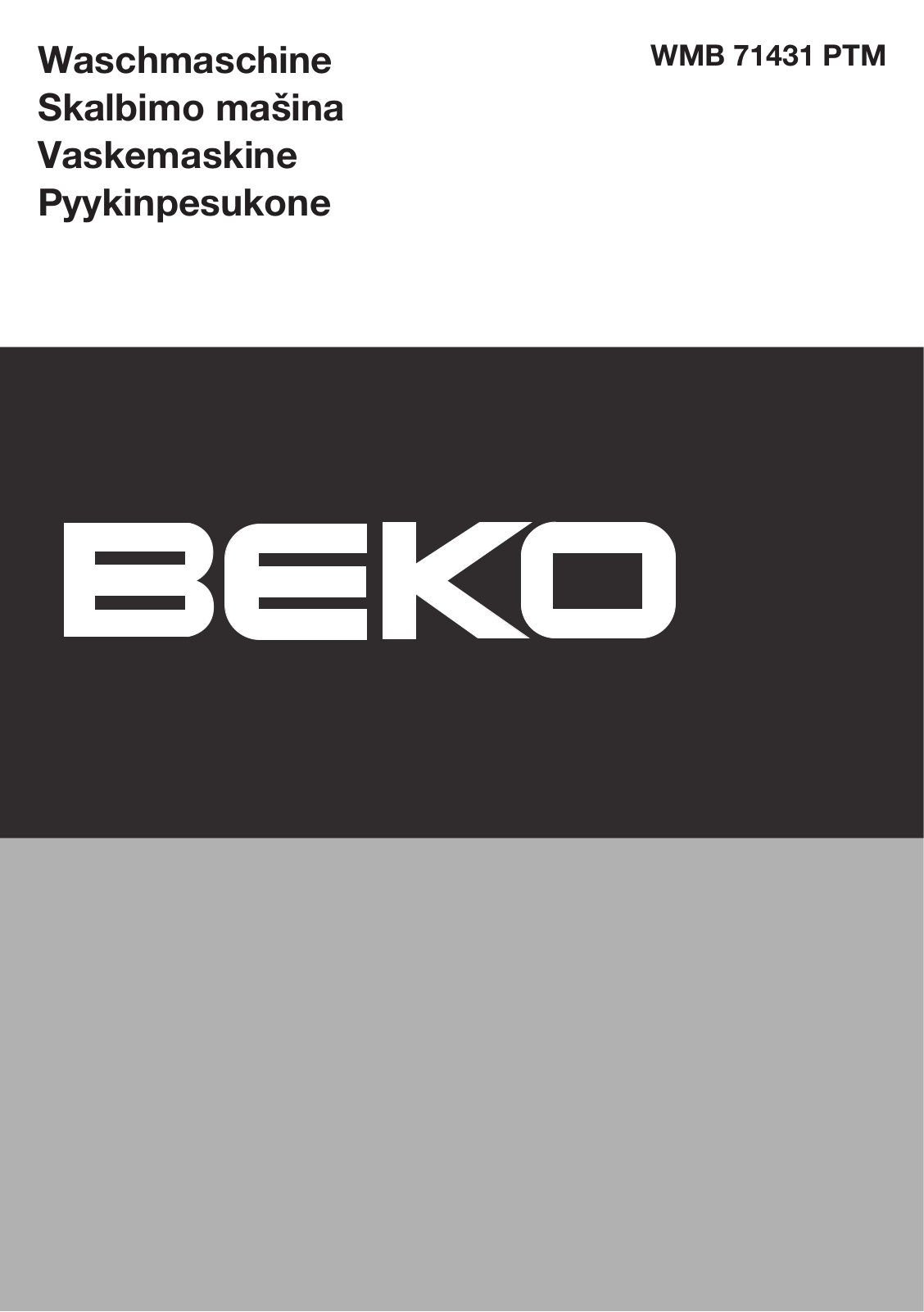 Beko WMB 71431 PTM User manual