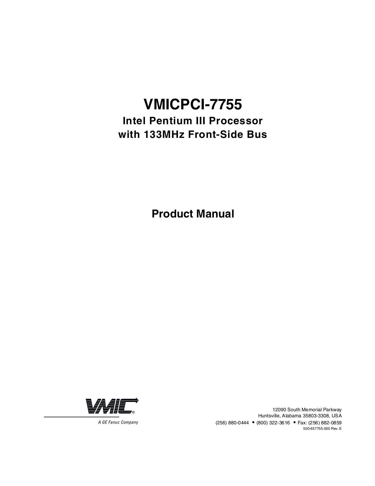 VMIC VMICPCI-7755 Product Manual