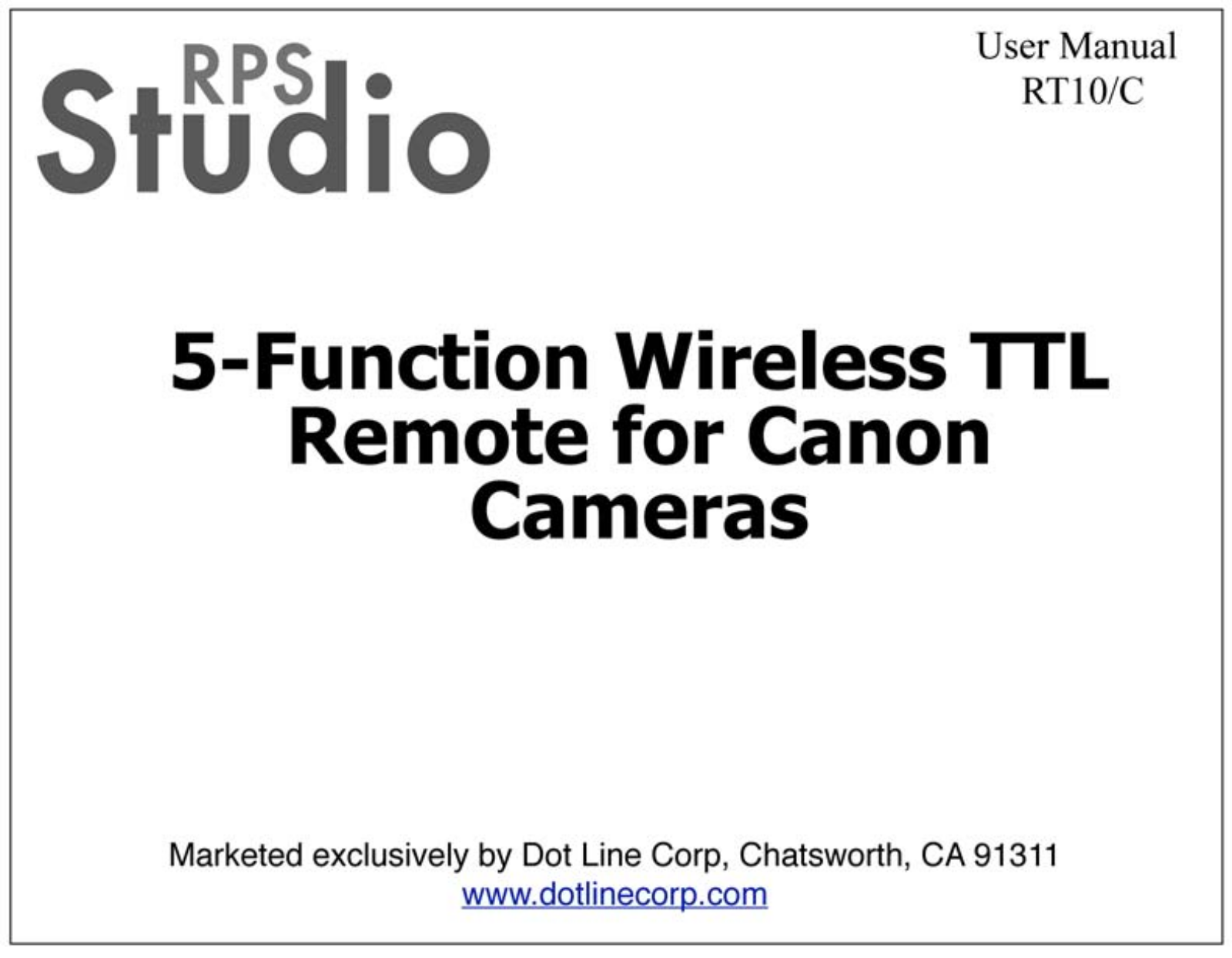 RPS RS-RT10-CR User manual