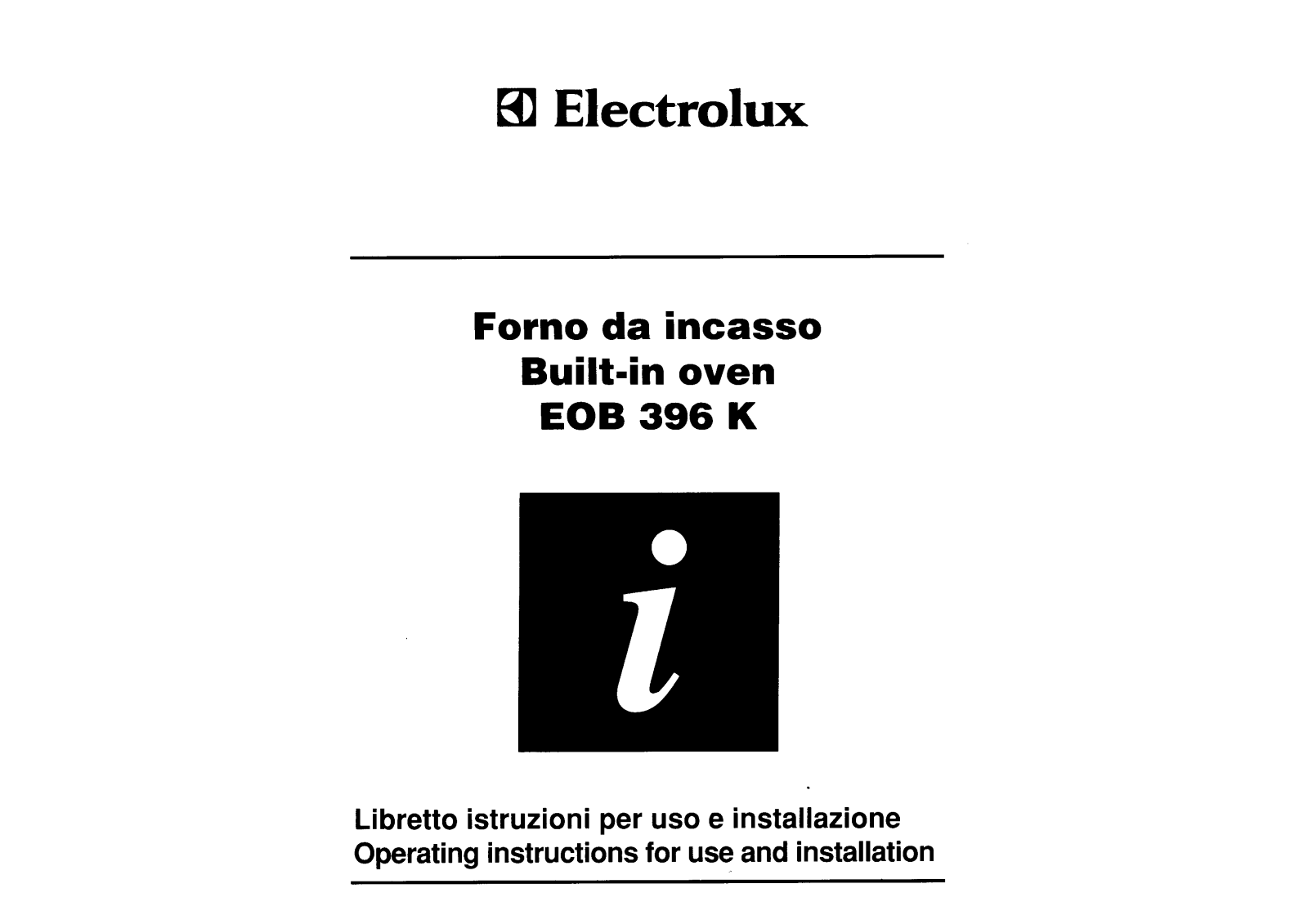 AEG-Electrolux EOB396K User Manual