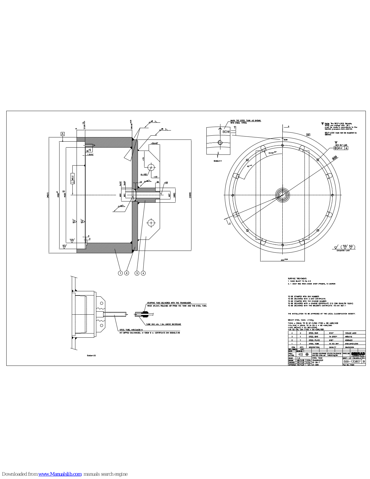 Simrad STEEL TANK - SCHEMA REV B User Manual