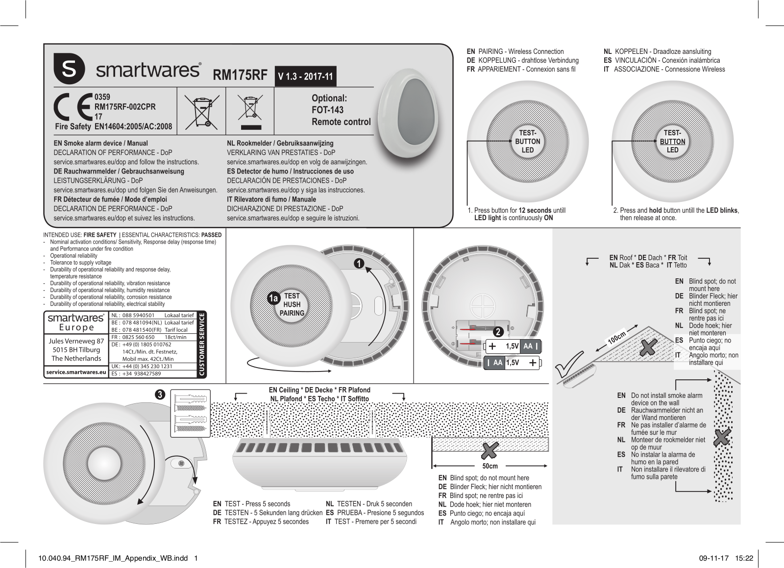 Smartwares RM175RF User Manual