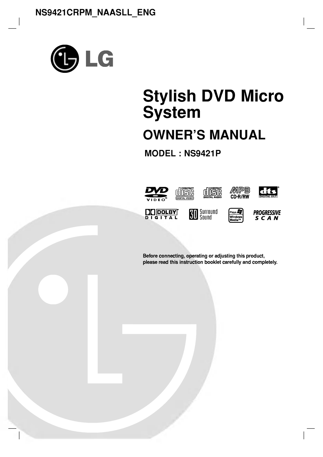 LG NS9421CRPM Owner’s Manual