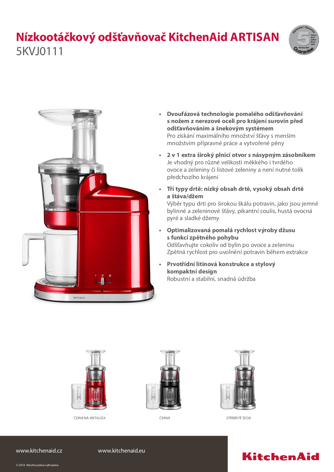 KitchenAid Artisan 5KVJ0111EMS User Manual