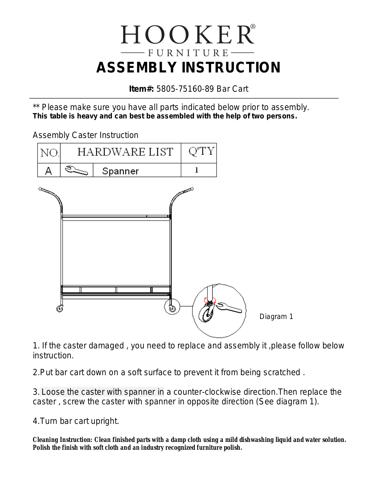 Hooker 5805-75160-89 Assembly Instructions - ManualMachine.com